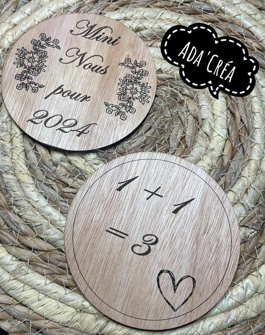 Plaques rondes annonce de grossesse personnalisables
