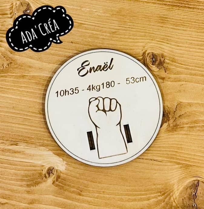 Plaque bracelet de naissance personnalisée