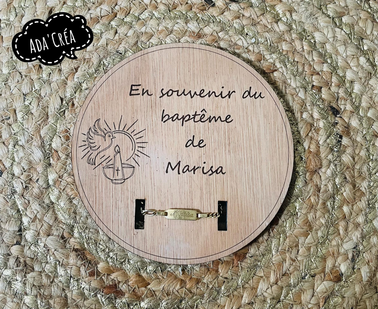 Plaque "En souvenir de mon baptême"