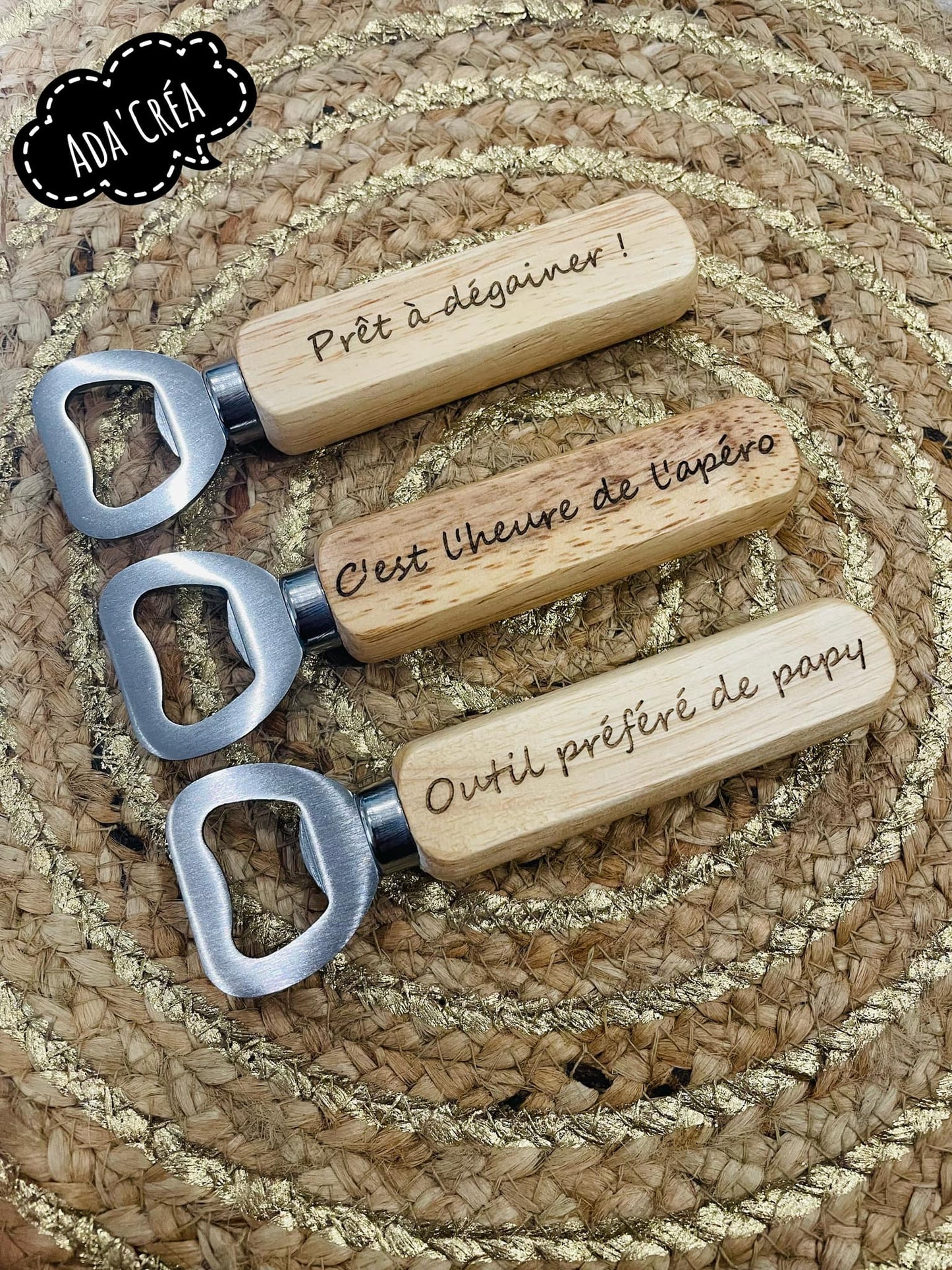 Ouvre-bouteilles en bois personnalisables