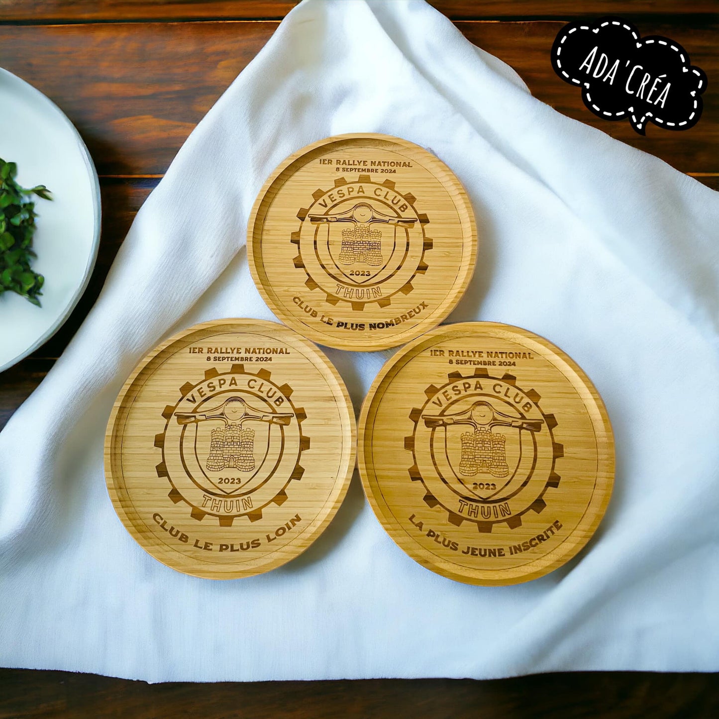 Assiettes en bambou personnalisées