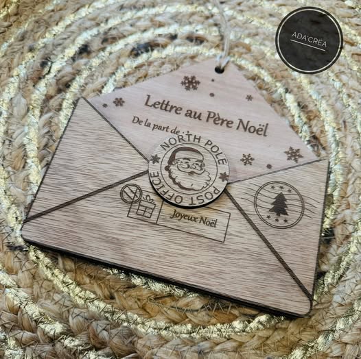 Enveloppe de Noël en bois personnalisable