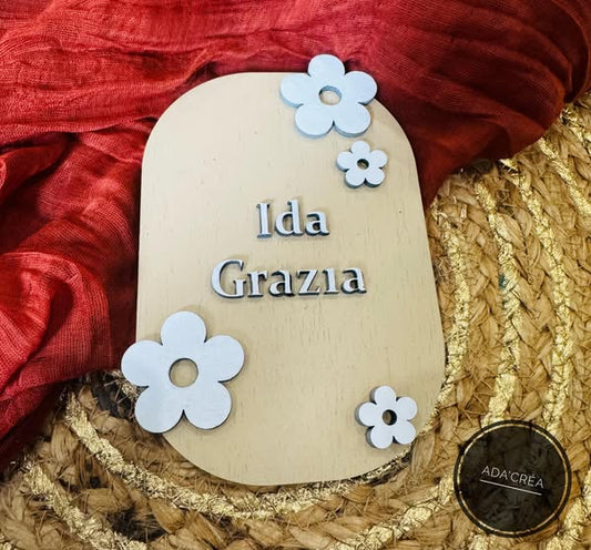 Plaque annonce de naissance personnalisée