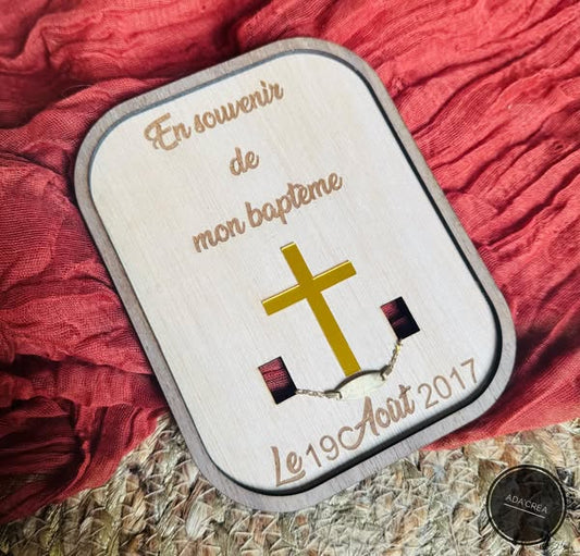 Plaque "En souvenir de mon baptême"