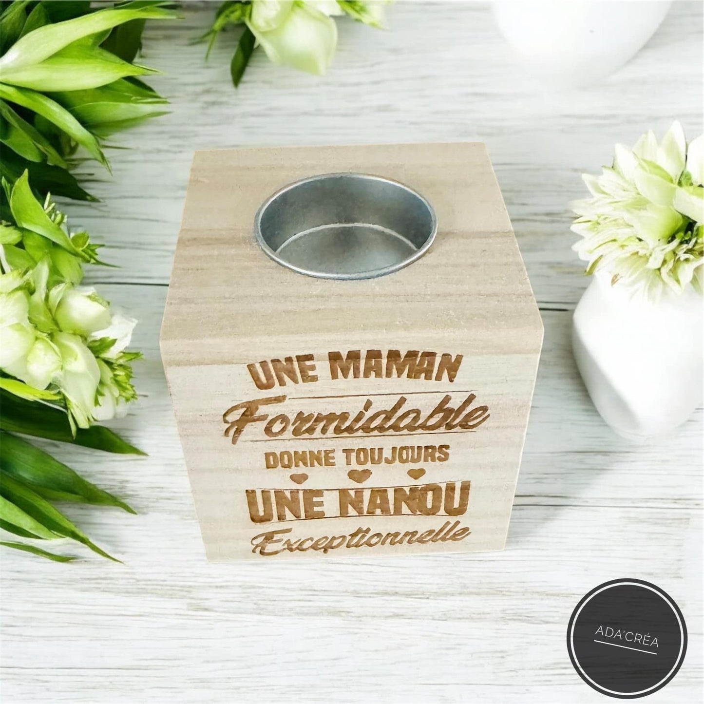 Bougeoirs en bois personnalisables
