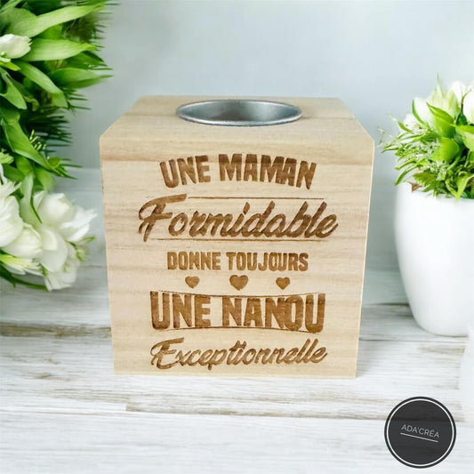Bougeoirs en bois personnalisables