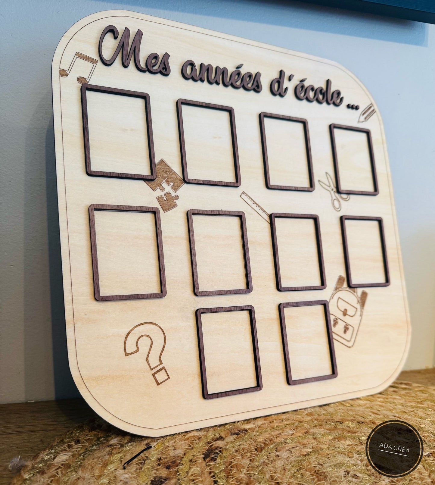 Cadre en bois personnalisable "Mes années d'école..."