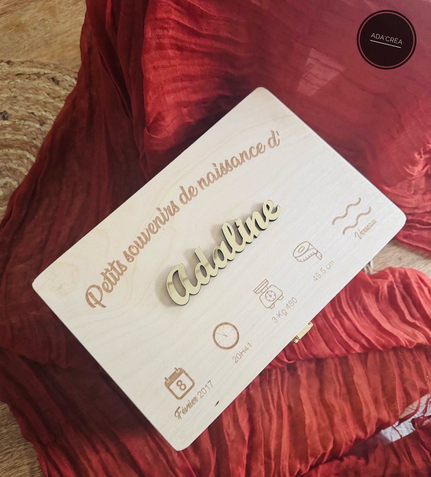 Boîte "En souvenir de ma naissance"