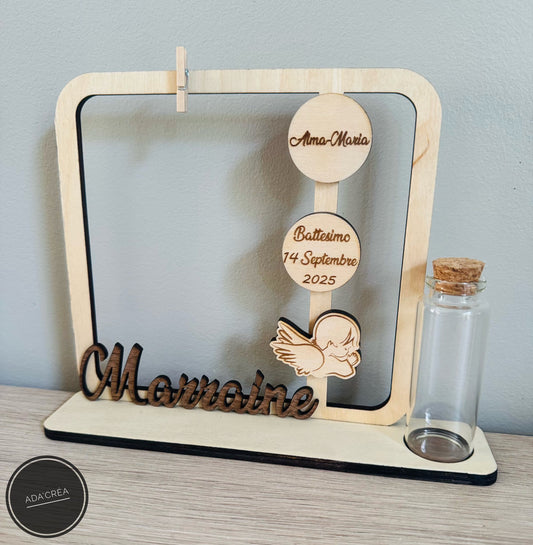 Support photo en bois personnalisable - Thème au choix