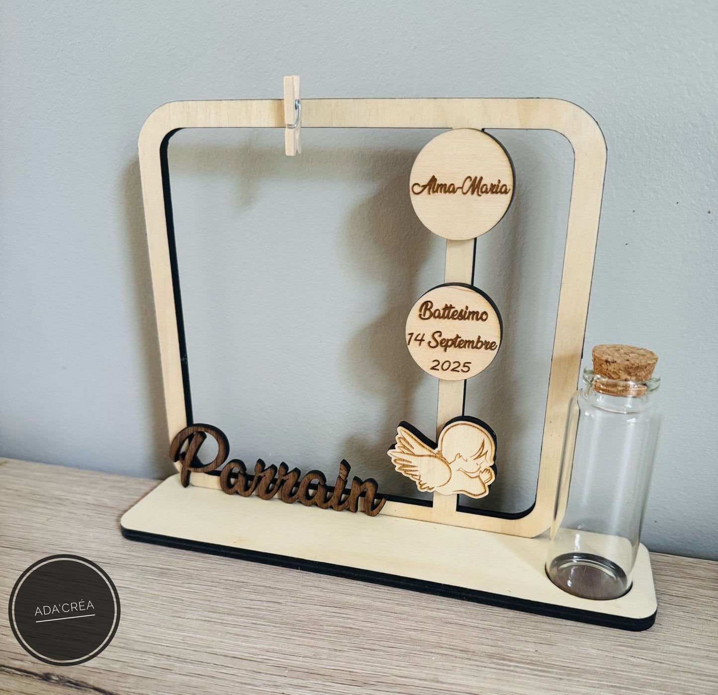 Support photo en bois personnalisable - Thème au choix