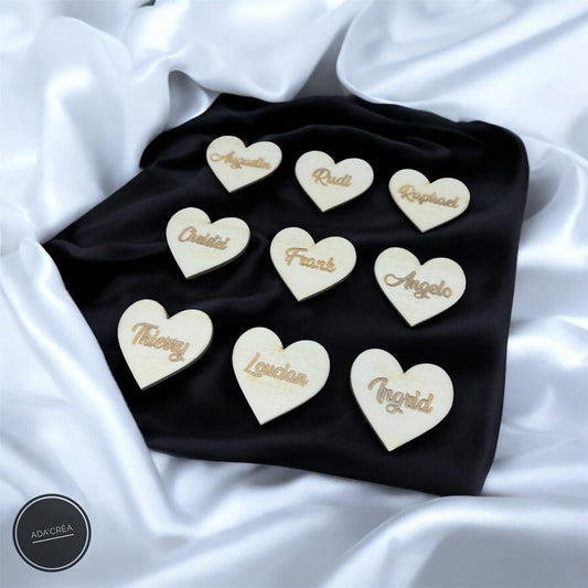 Marque place "Coeur" personnalisable