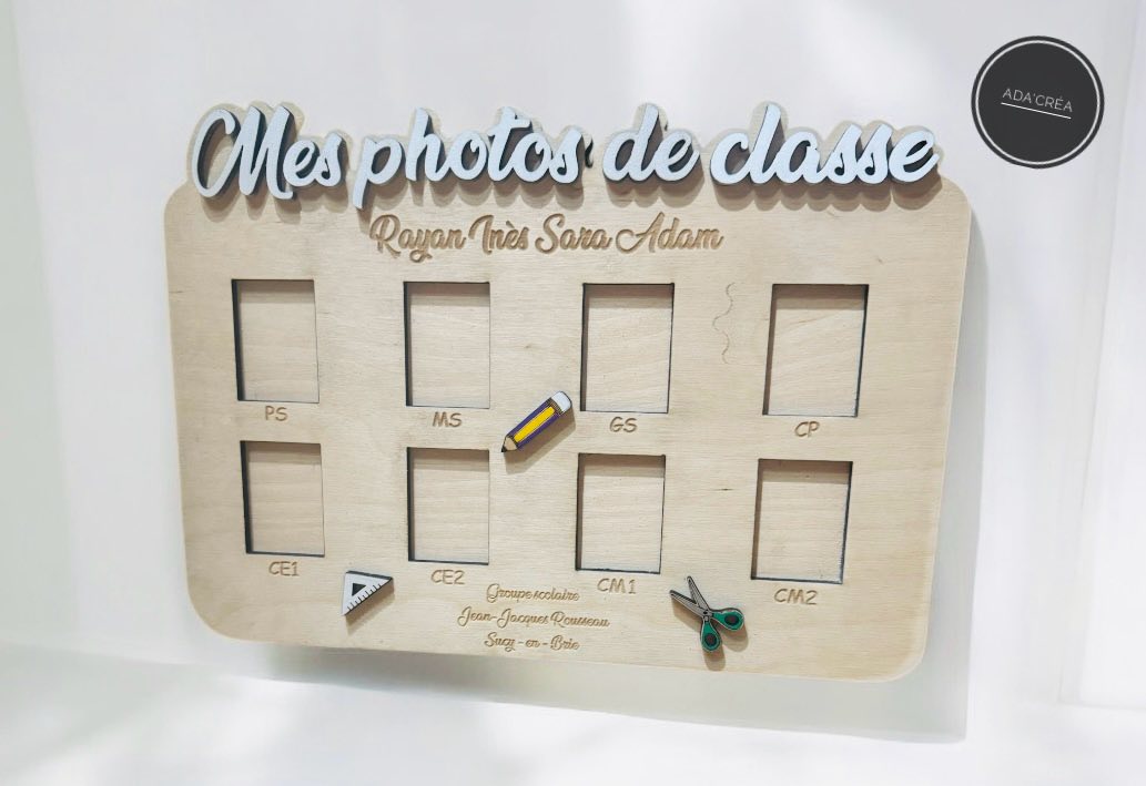 Cadre en bois "Mes photos de classe" version française