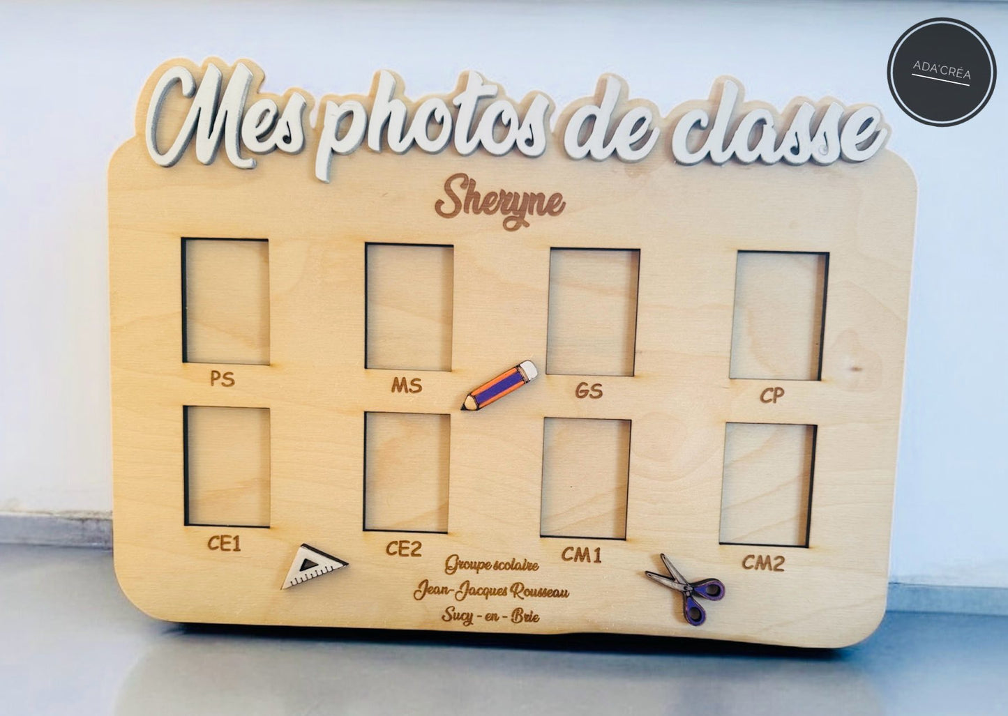 Cadre en bois "Mes photos de classe" version française