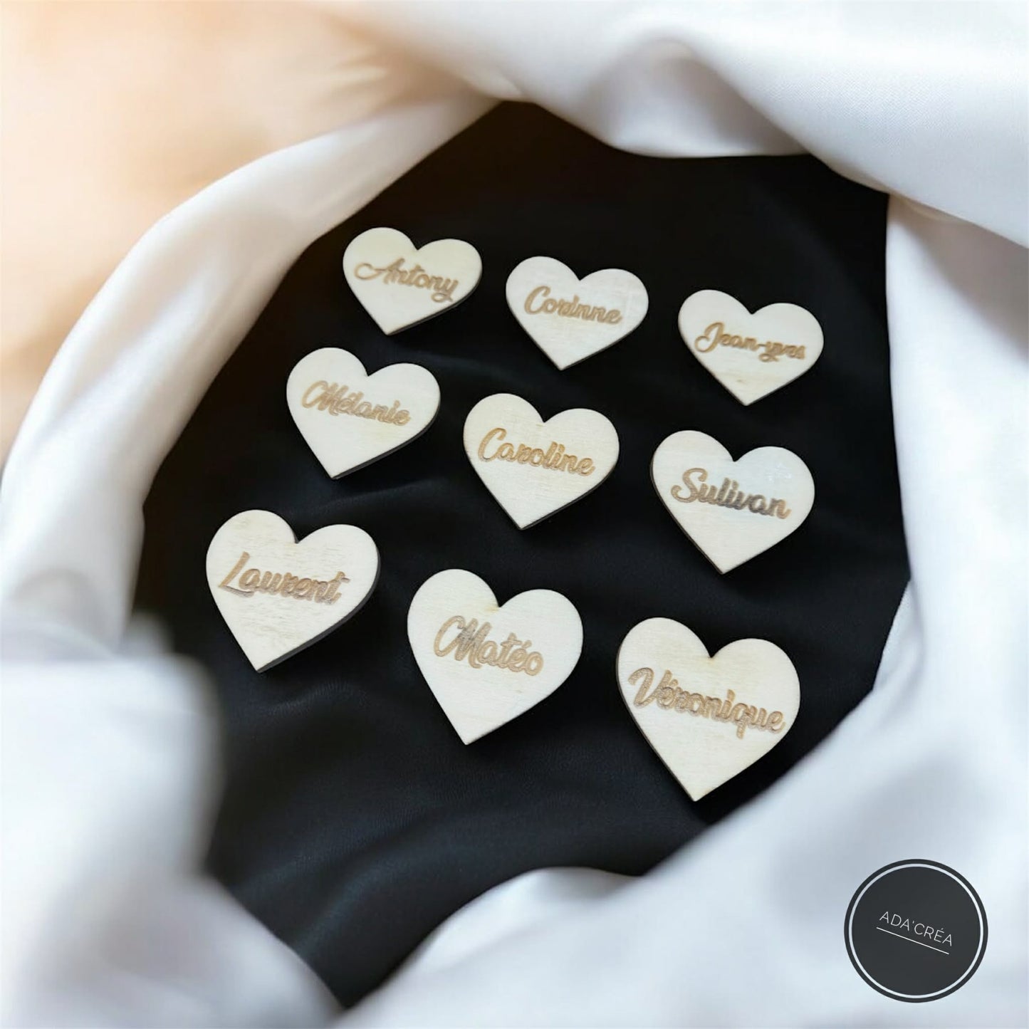 Marque place "Coeur" personnalisable