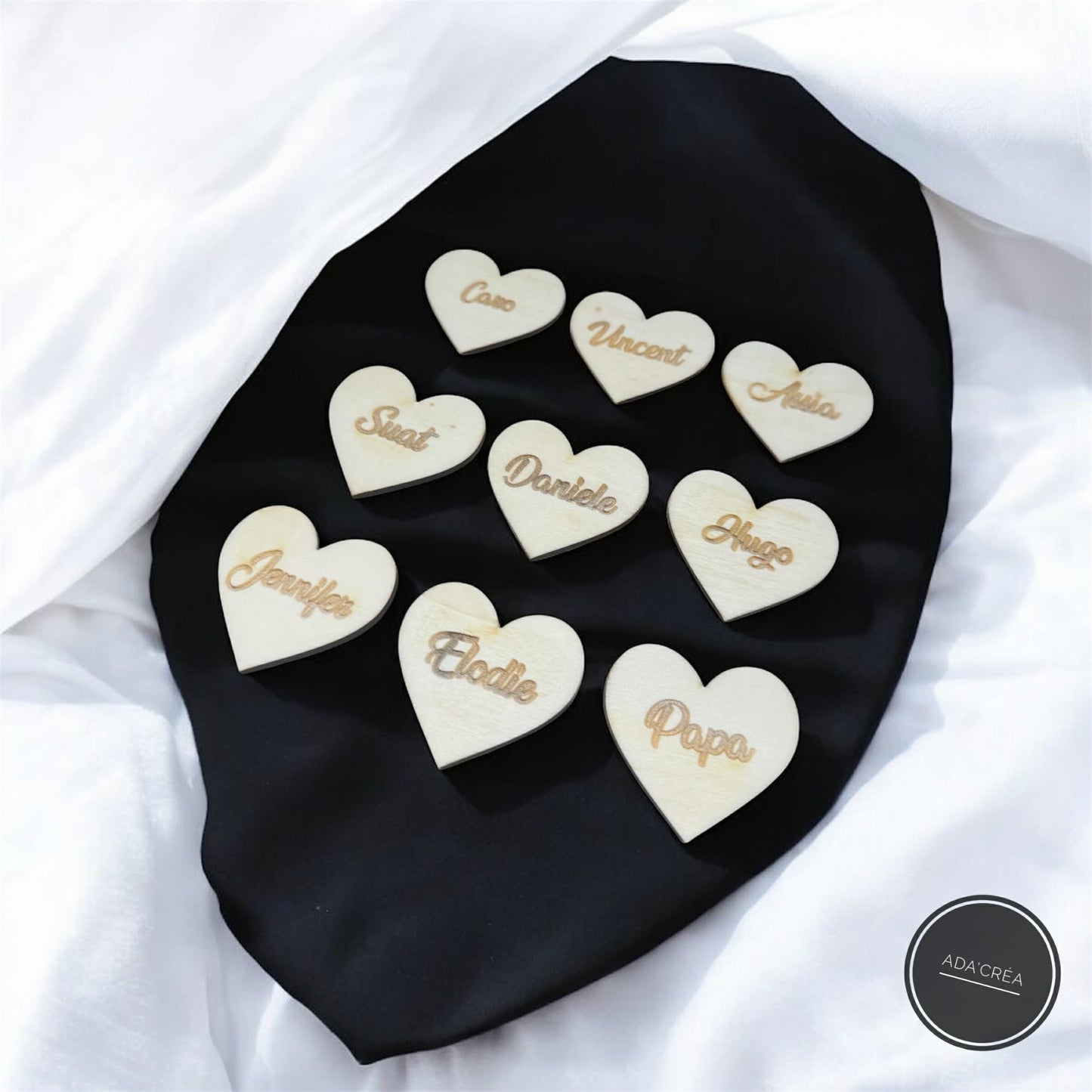 Marque place "Coeur" personnalisable